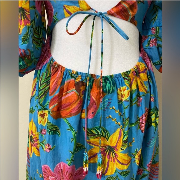 🦜NWOT FARM RIO Toucans Garden MIDI Dress SIZE M🦜SOLD at NORDSTROM FOR $250🦜 - Picture 7 of 8